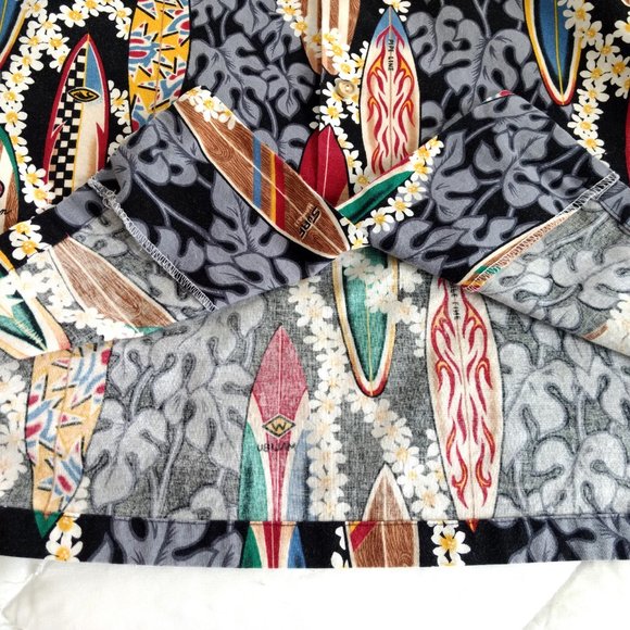 RJC Vintage Shirt Men's XL Multicolor Surf Boards Floral Button Hawaiian Pocket - Picture 6 of 12